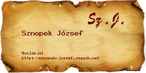 Sznopek József névjegykártya