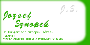 jozsef sznopek business card